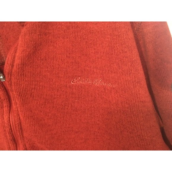 Eddie Bauer Men’s‎ Sz XXL 1/4 Zip Pullover Sweater Orange ZIP Sleeve - Picture 4 of 5